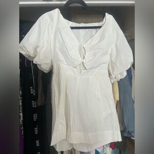 Showpo Ivory Puff Sleeve Romper